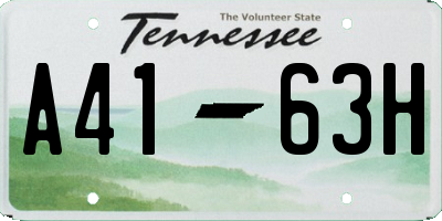 TN license plate A4163H