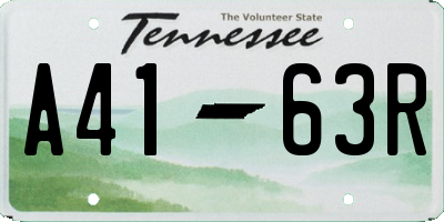 TN license plate A4163R