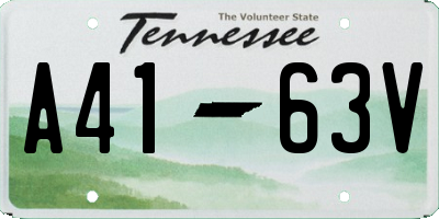 TN license plate A4163V