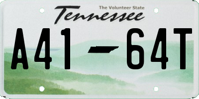 TN license plate A4164T