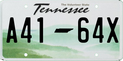 TN license plate A4164X