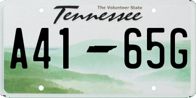 TN license plate A4165G