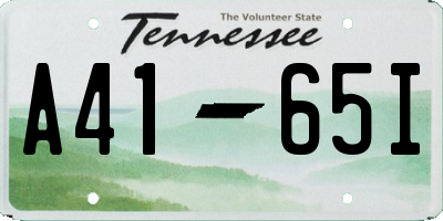 TN license plate A4165I