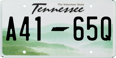 TN license plate A4165Q
