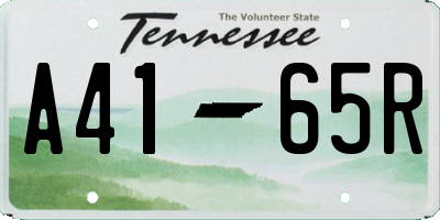 TN license plate A4165R