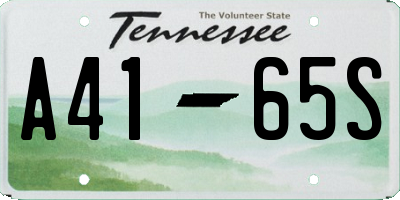 TN license plate A4165S