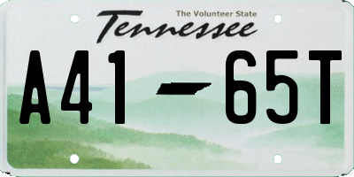 TN license plate A4165T
