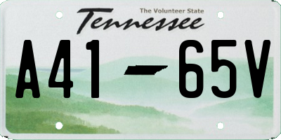 TN license plate A4165V