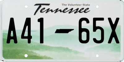 TN license plate A4165X