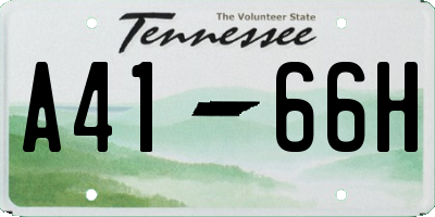 TN license plate A4166H