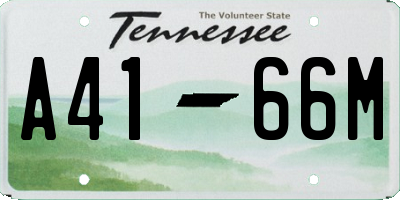 TN license plate A4166M