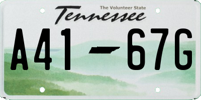 TN license plate A4167G