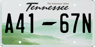 TN license plate A4167N