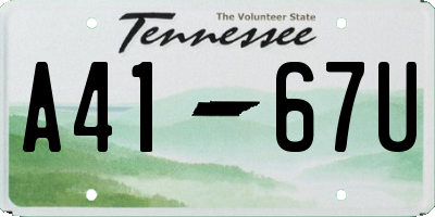 TN license plate A4167U
