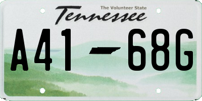 TN license plate A4168G