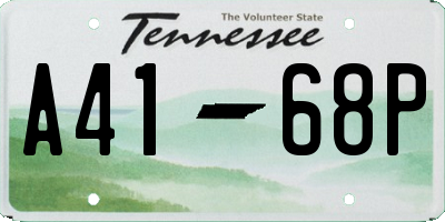 TN license plate A4168P