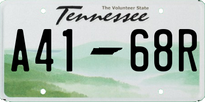 TN license plate A4168R