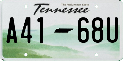 TN license plate A4168U