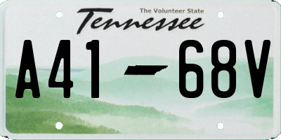 TN license plate A4168V