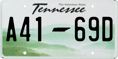 TN license plate A4169D