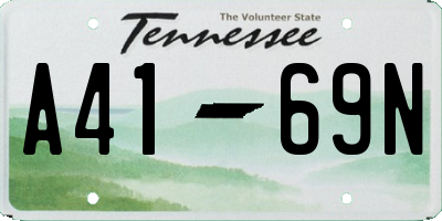 TN license plate A4169N