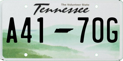 TN license plate A4170G