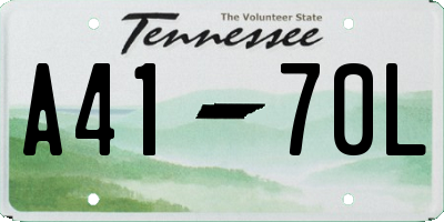 TN license plate A4170L