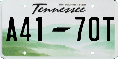 TN license plate A4170T