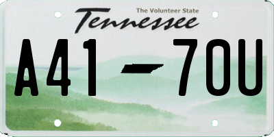 TN license plate A4170U