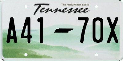 TN license plate A4170X