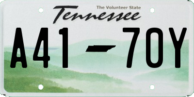 TN license plate A4170Y