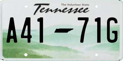 TN license plate A4171G