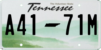 TN license plate A4171M