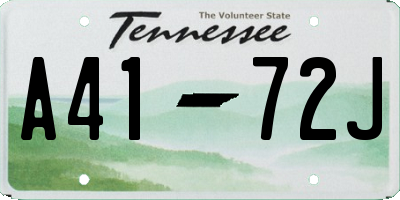 TN license plate A4172J