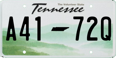 TN license plate A4172Q
