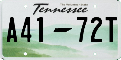 TN license plate A4172T