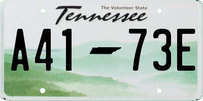 TN license plate A4173E
