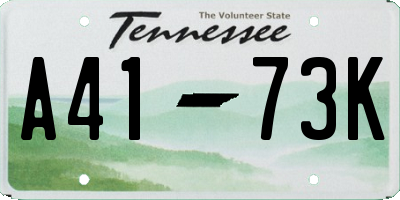 TN license plate A4173K