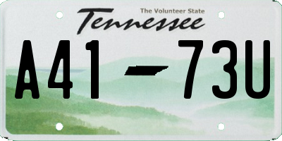 TN license plate A4173U