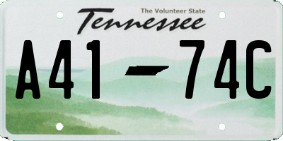 TN license plate A4174C