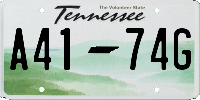 TN license plate A4174G