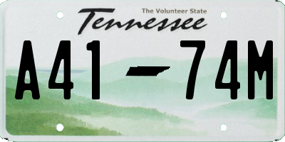 TN license plate A4174M
