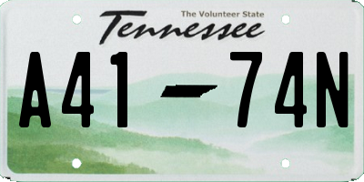 TN license plate A4174N