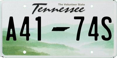 TN license plate A4174S