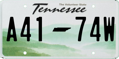 TN license plate A4174W