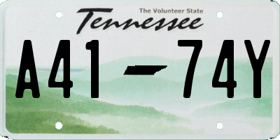 TN license plate A4174Y