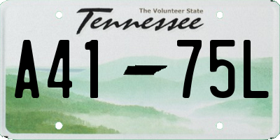 TN license plate A4175L