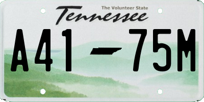 TN license plate A4175M