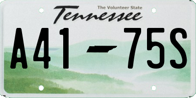 TN license plate A4175S