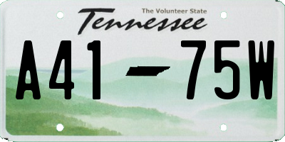 TN license plate A4175W
